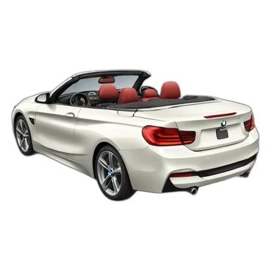Bmw convertible car with red seats sticker