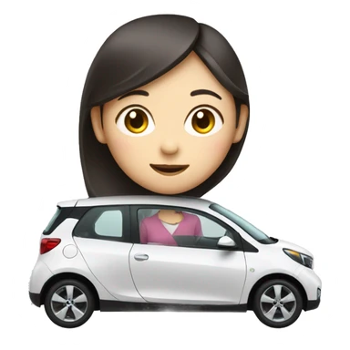 Electric Car with chinese girl in it sticker