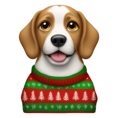 dog wearing christmas jumper sticker