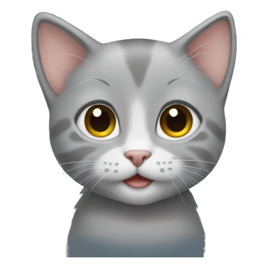 Gray kitten sticker