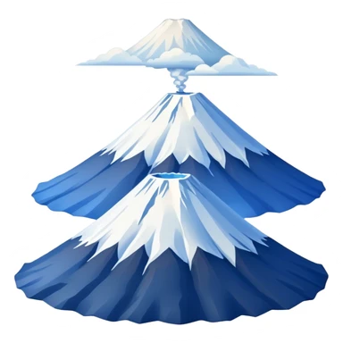 Mount Fuji with muted blue and white colors, not bright sticker