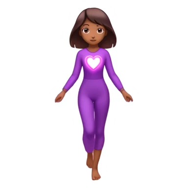 A small figure walks across a glowing bridge, holding soft pink and purple orbs in each hand—symbolizing compassion and forgiveness. A gentle heart aura trails behind them, showing healing in motion. sticker