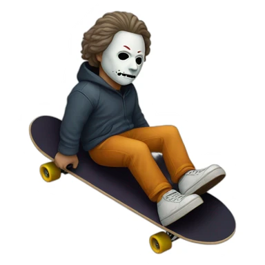 michael myers on a skateboard sticker