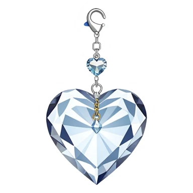 Hanging crystal heart suncatcher with a long metal chain and embedded crystal connectors  sticker