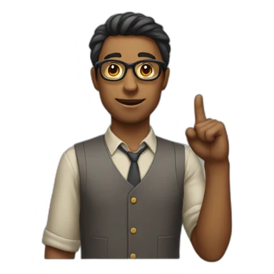 Nerd Raising His Index Finger sticker