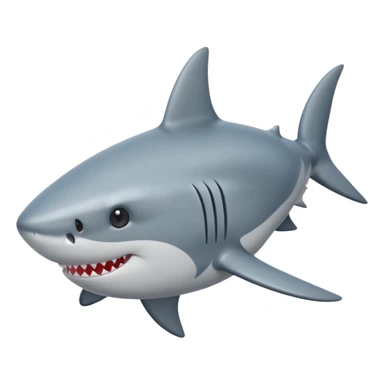 side view of shark body with a cat face sticker