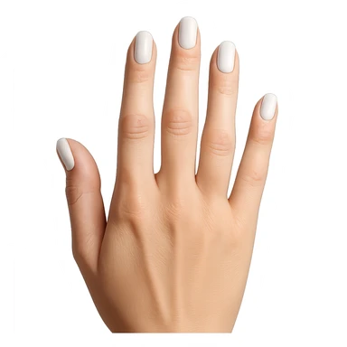beautiful realistic female hand with five fingers and white manicure sticker