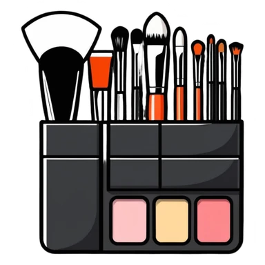 Makeup tools and products standing sticker