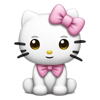 Hello kitty with a pink bow  sticker