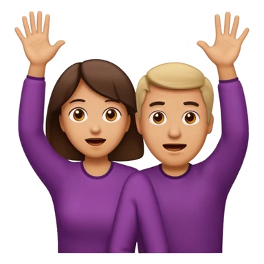 Mom and dad emoji throwing their hands up like they don't know sticker