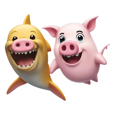 Gay shark and a pig sticker