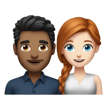 A white dark hair blue eye guy and a white redhead hazel eye woman they are rich and they are hugged sticker