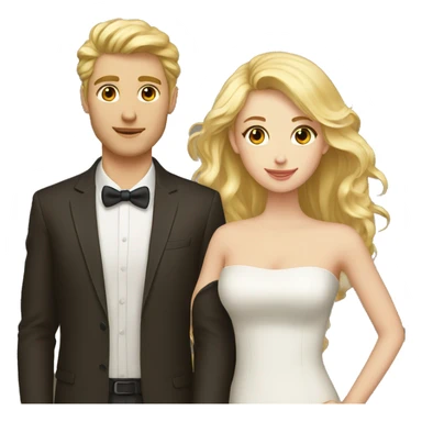 blonde guy, brunette girl couple sticker