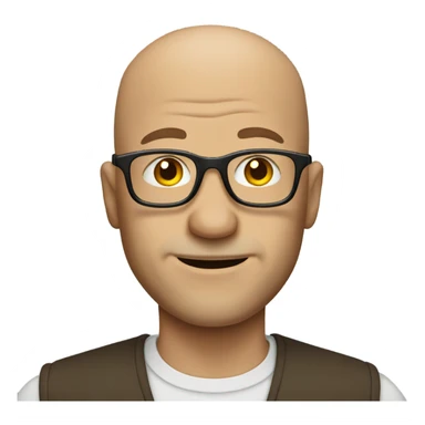 Bald man with glasses drinking a beer  sticker