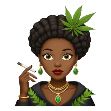 Black queen smoking weed sticker