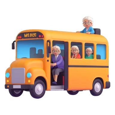 bus with a driver that goes really fast from old lady sticker