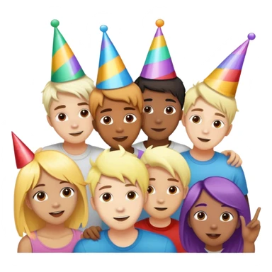 A party of teens buzzing and bleaching a guys hair  sticker