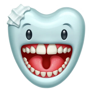 Chewed gum with a broken tooth embedded inside. sticker