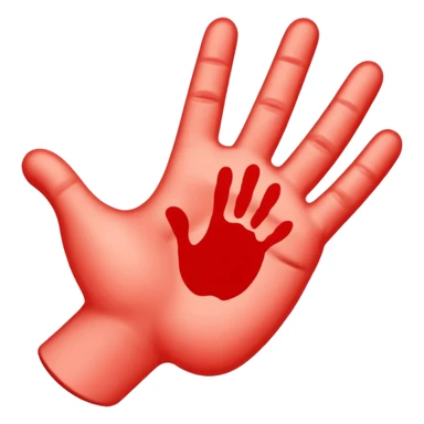 peach emoji with red hand print like a spanking simple post spanking red mark  sticker