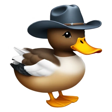 duck with cowboy hat and heart sticker