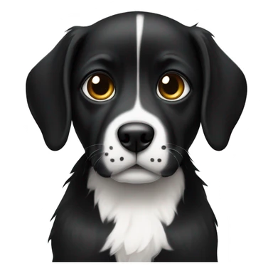 Cachorro preto e branco com olho preto sticker