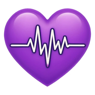 heart pules tech with the pules symbol in the middle, make the hart dark purple. navy blue outline sticker