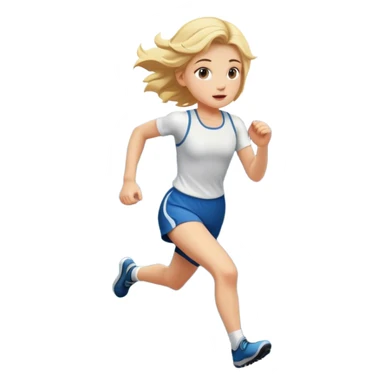 Chica rubia corriendo por la montaña sticker