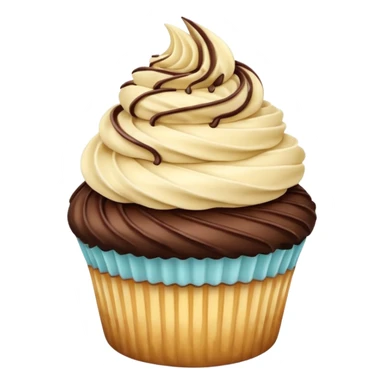 Vanilla cupcake with vanilla & chocolate twist frosting  sticker