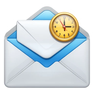 an envelop with a timer on it (to represent a programmed message) sticker