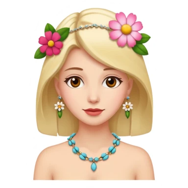woman with a flower necklace sticker