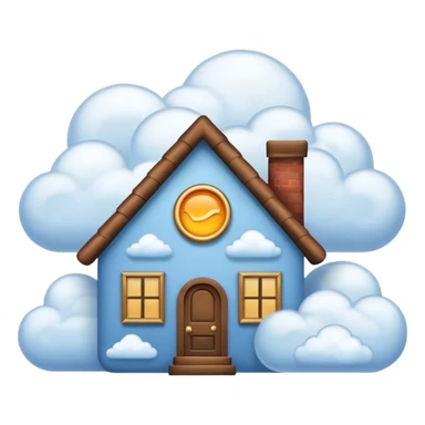 house made of clouds material  sticker