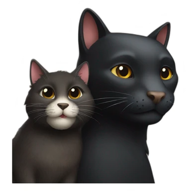 Black cat and a beaver friendship  sticker