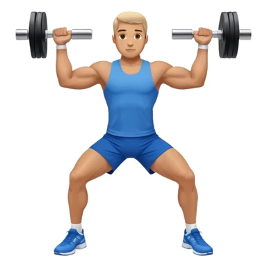 man with blue shorts doing side-lateral raise (T pose) with light dumbbells sticker