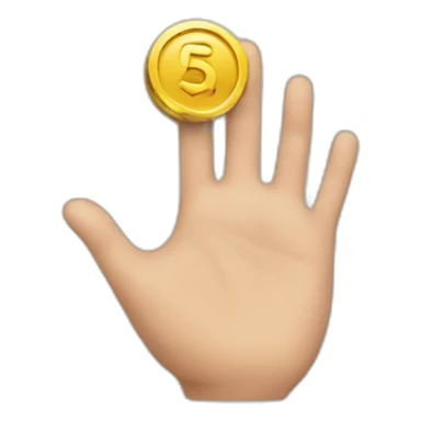 Hand with a token  sticker