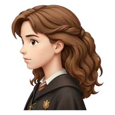 Hermione Granger side profile view with bushy hair sticker