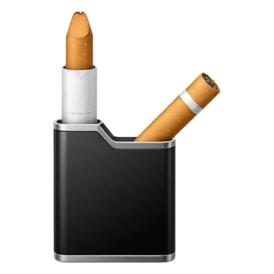 Minimalistic futuristic cigarette emoji, metallic black and white, sleek reflective surface, flat vector, high contrast, minimal design
 sticker