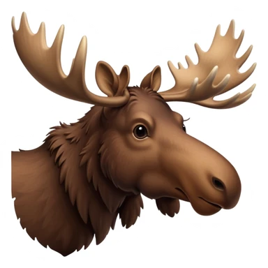 A high-resolution digital illustration of a moose in a clean, semi-realistic style. The moose is shown facing sideways head tilted  sticker