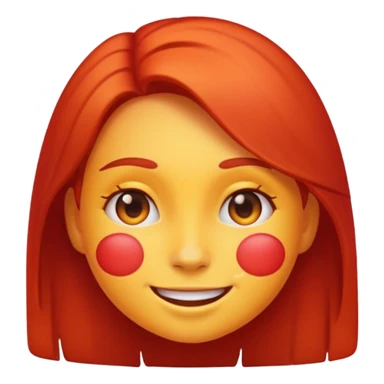 girl emoji with face turned reddish from sunburn, no text sticker