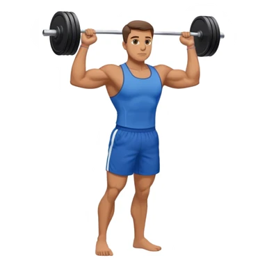 man with blue shorts doing side-lateral raise (T pose) sticker