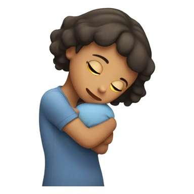 Tired Girl holding eine sticker