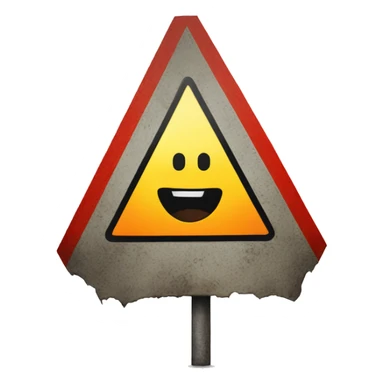 goofy danger warning sign monster sticker