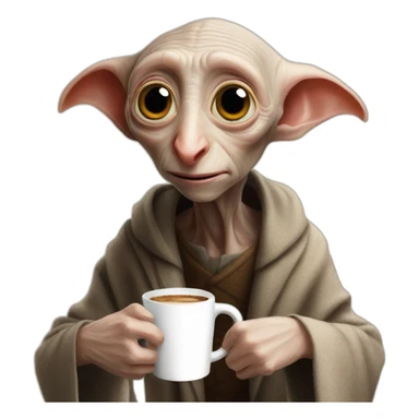 Dobby qui boit un café sticker