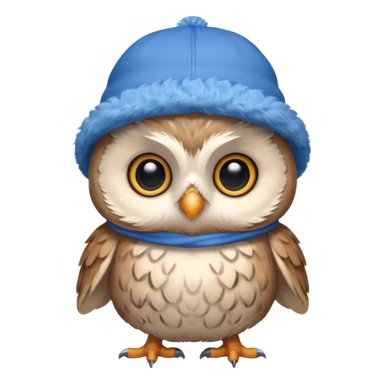 blue hats, baby owl sticker