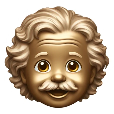 albert einstein happy baby face bronze medal sticker
