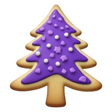 Purple and black Christmas tree cookie  sticker