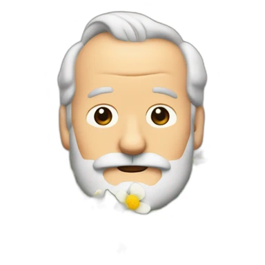 bill murray with flowers in his beard sticker