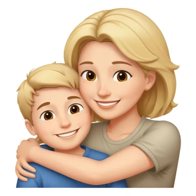 Mom and son hugging sticker