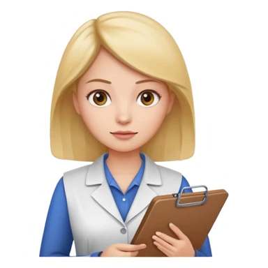 women with clipboard pressed sticker