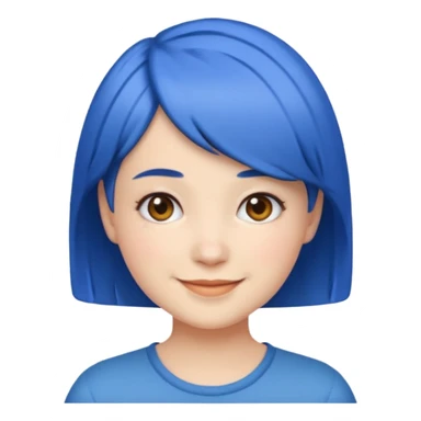 iPhone emoji girl with short blue hair  sticker
