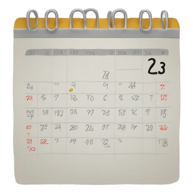 Calendar showing January 23 sticker